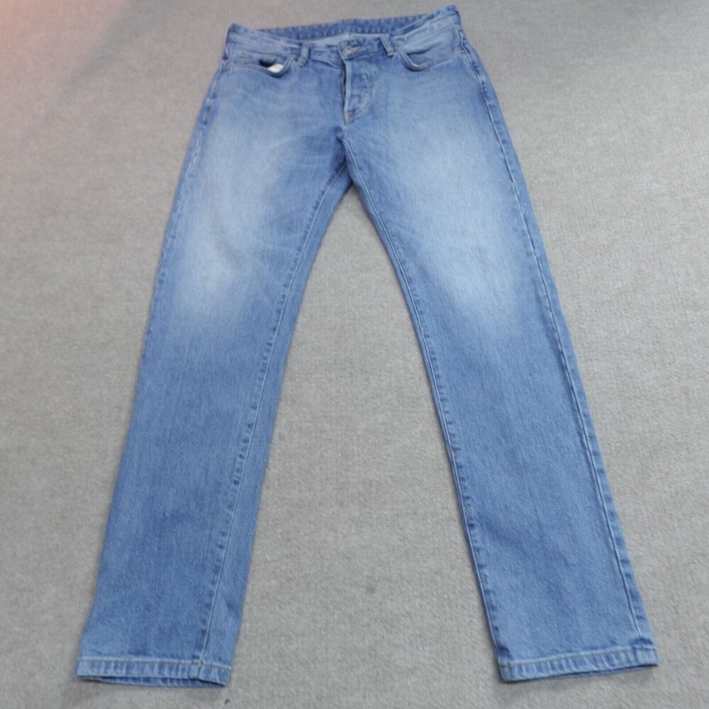 Buck Mason Jeans 34 x 32 Blue Straight Button Fly